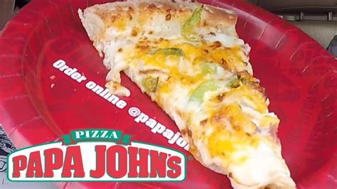 Papa Johns Chicken Bacon Philly Pizza Food Review Youtube