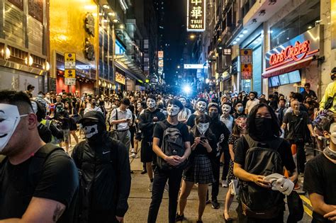 Hong Kong Falls Into Recession Protesters Defy Mask Ban On Halloween