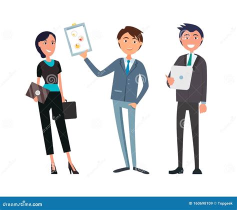 Business People Man And Woman Planning Strategy Stock Vector Illustration Of Diagram