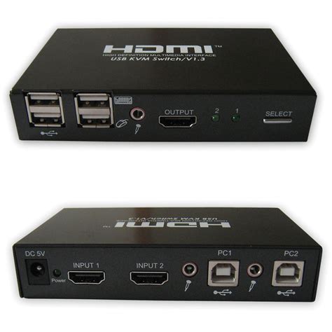 Rf Link 2 Port Hdmi Usb Kvm Switch With Cables Huk 1020 Bandh