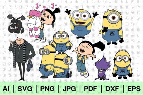 Despicable Me Svg Minions Clipart Cricut Bundle Kit Instant Etsy