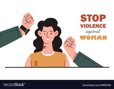 Stop Violence Against Women Poster Royalty Free Vector Image