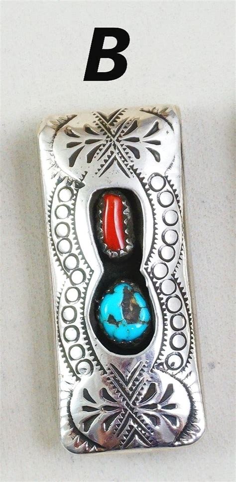 Navajo Turquoise Coral Money Clips Money Clips Native American Jewelry