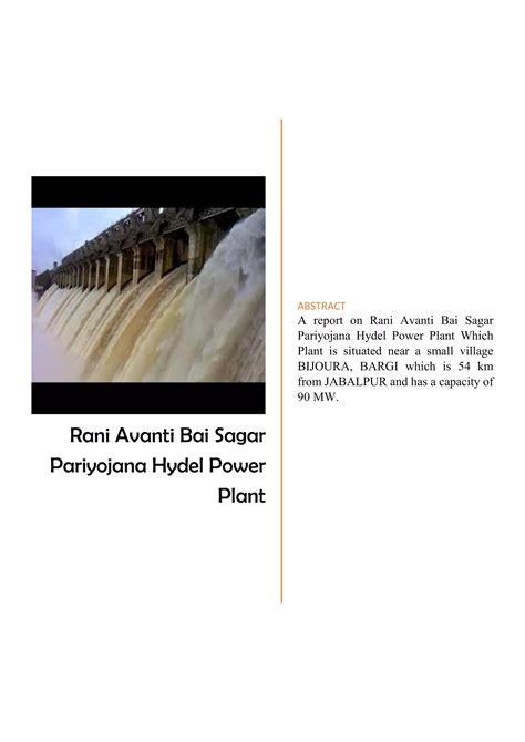 Rani Awanti Bai Hydel Power Plant By Vijayendra Singh Rajput Bargi