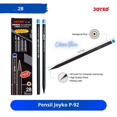 Jual Pensil 2b Joyko P 92 Pensil Kayu Pencil 2b Box Isi 12 Pcs