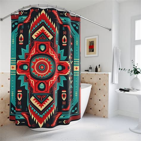 Rustic Teal Shower Curtain Etsy