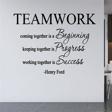 VWAQ Teamwork Coming Together Is A Beginning Wall Decal