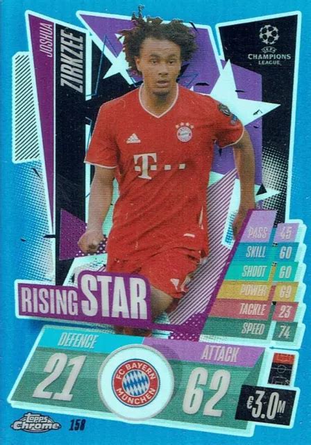 TOPPS MATCH ATTAX Cromo CL 20 21 N 158 Joshua Zirkzee Rifrattore Blu