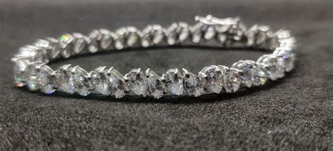 Pear Shape Moissanite Diamond Tennis Bracelet With 14kt White Etsy