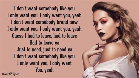 Rita Ora Only Want You Lyrics Youtube