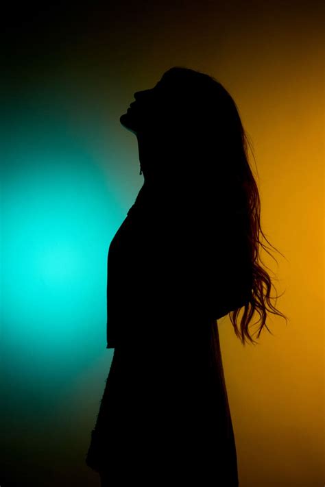 HD wallpaper: silhouette of woman, female, colour backdrop, woman ...