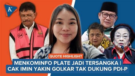 Johnny G Plate Jadi Tersangka Dugaan Korupsi Cak Imin Sebut Golkar