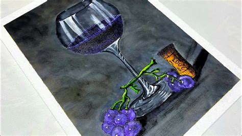 Como Pintar Un Bodegon Uvas Copa De Vino T Cnica De