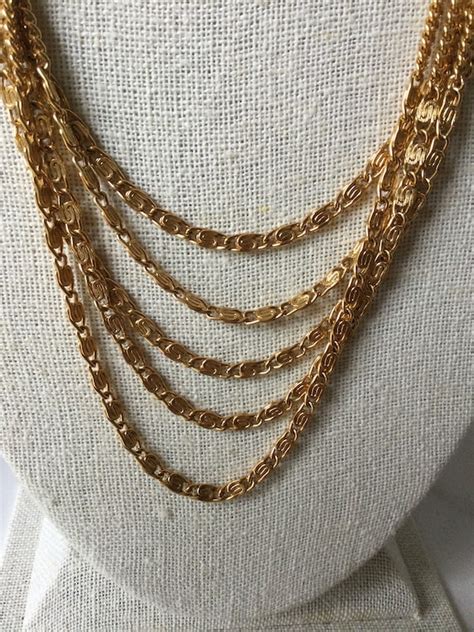 Statement Multi Strand Necklace Gem