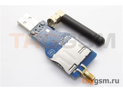 SIM800С+CH340C Модуль GSM на плате с разъемом SIM и вилкой USB тип A