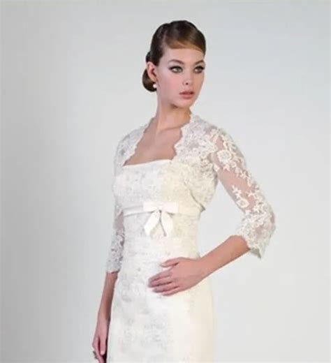 34 Sleeve Lace Ivory Shawl Bolero Wedding Jacket Bridal Shrug Wraps Custom Size T25 In Wedding