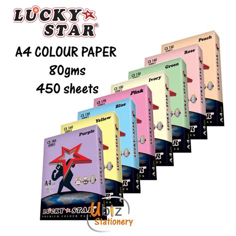 Lucky Star A Colour Paper Gsm Sheets Shopee Singapore