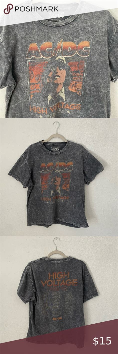 Ac Dc Oversized Band Tee Vintage Style Womens Band Tees Vintage