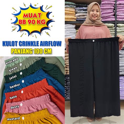 Jual Kulot Crinkle Jumbo Bb Celana Jumbo Wanita Bumil Big Size