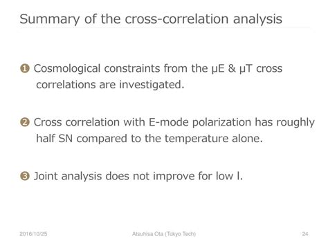 Cosmological constraints from μE cross correlations ppt download