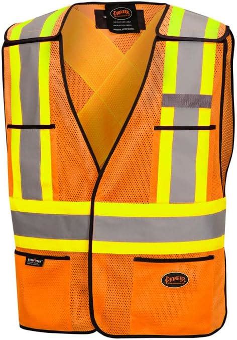 Pioneer Tear Away Traffic High Visibility Safety Vest Breathable Mesh