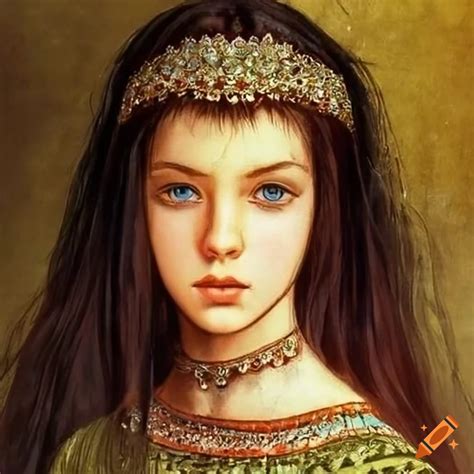 Illustration of a beautiful princess in russian clothing on Craiyon