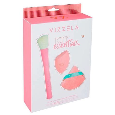 Kit Esponja Fluffy E Velvet Pincel Vizzela Love Store Makeup A