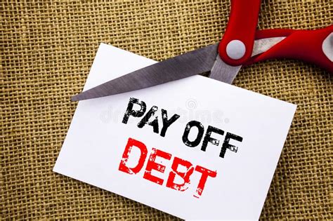 Handwriting Text Showing Pay Off Debt Conceptual Photo Reminder To