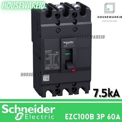 Jual Mccb Schneider Easypact Ezc100B 3 Phase 60 Ampere Original Ezc 3P