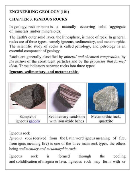 Intrusive Igneous Rock Examples