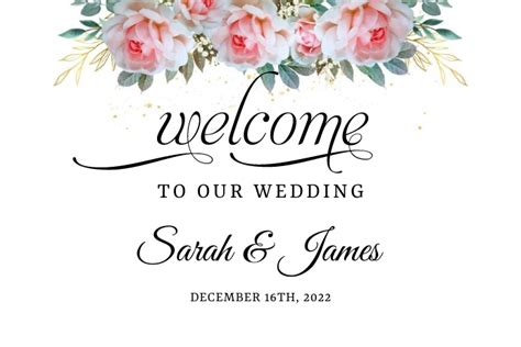 Floral Wedding Welcome Sign Template Postermywall