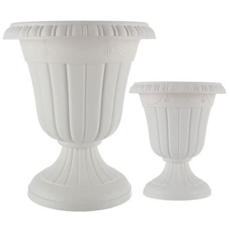 Pure Garden Outdoor Planter Pack Large And Small Urn Planters