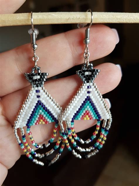 Boucle D Oreille Tipi En Perle Miyuki Delica Beaded Earrings Patterns