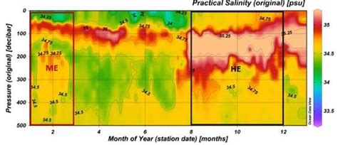gambar  profil vertikal salinitas