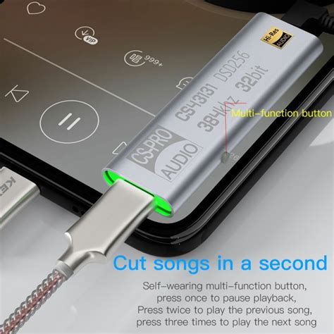 KEYSION DSD256 Hi-Fi Dual Audio Chip Decoder USB TYPE C to 3.5MM ...