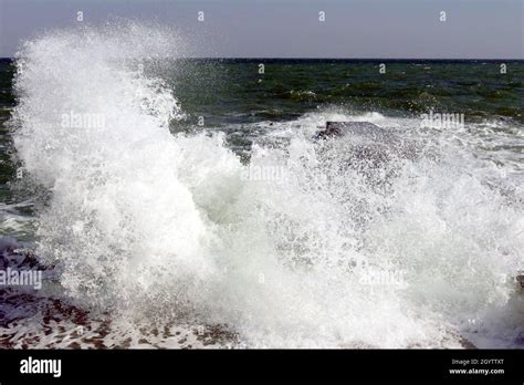 Non Exclusive Odesa Ukraine October Waves Sweep Ashore