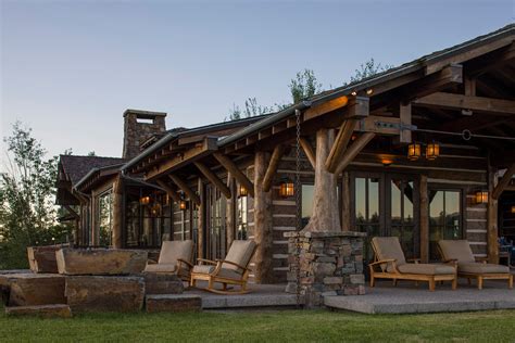 Rocky Mountain Log Homes Timber Frames Rustik Fasad Annan Av