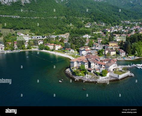 Aerial View Of Lierna A Village On Lake Como Stock Photo Alamy