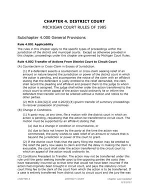 Fillable Online Courts Mi Chapter District Court Michigan Courts