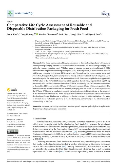 PDF Comparative Life Cycle Assessment Of Reusable And Disposable