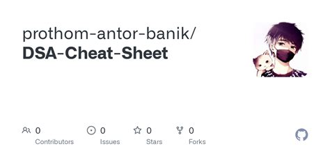 Github Prothom Antor Banik Dsa Cheat Sheet