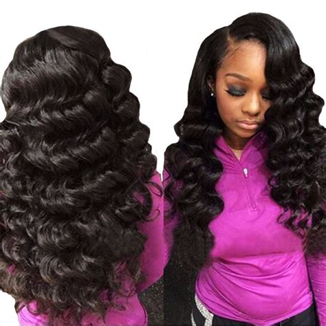 Virgin Cuticle Aligned Human Hair Wig Weave Loose Wave Bundles China