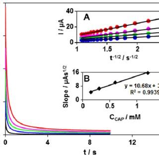 Chronoamperograms Obtained At DHB CNT CPE In 0 1 M Phosphate Buffer