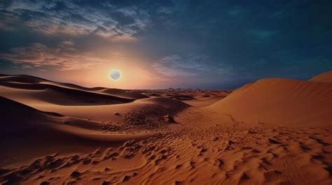 Premium AI Image | sunset on the sand dunes