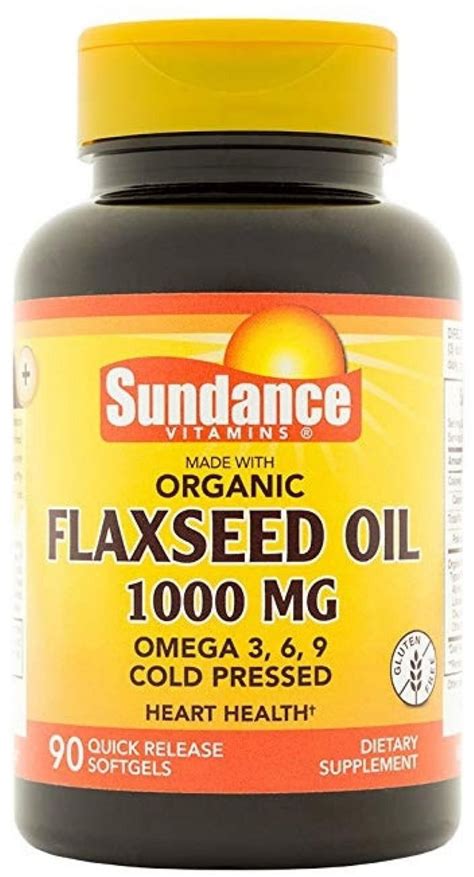 3 Pack Sundance Vitamins Flaxseed Oil 1000mg With Omega 3 6 9 90 Softgel