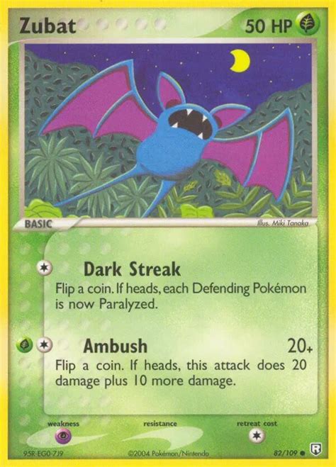 Pok Mon Ex Team Rocket Returns Card Zubat Standard Arcade Game Cards