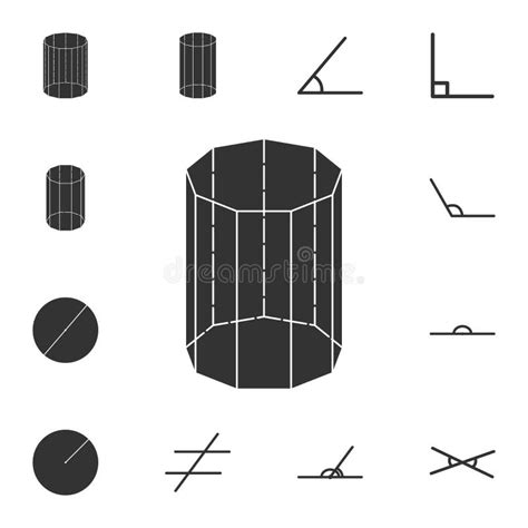 Decagonal Prism Outline Icon Detailed Set Of Geometric Figure