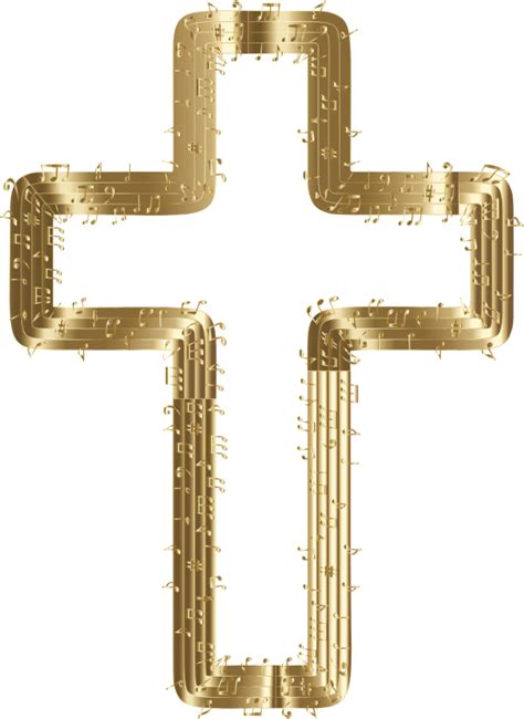 Musical Cross Gold Cross Free Transparent Png Download Pngkey