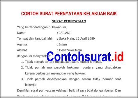 Contoh Surat Pernyataan Melamar Kerja Surat Lamaran Kerja Desain