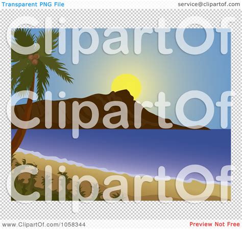 Royalty Free Vector Clip Art Illustration Of A Scenic Beach View Of